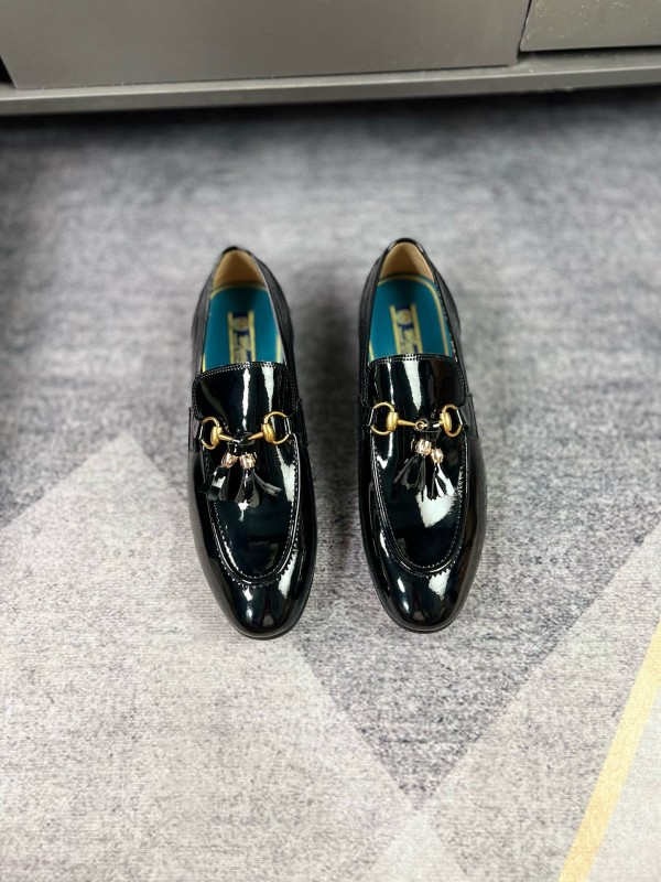 2024 Men Gucci Black Leather Loafer MJ00280