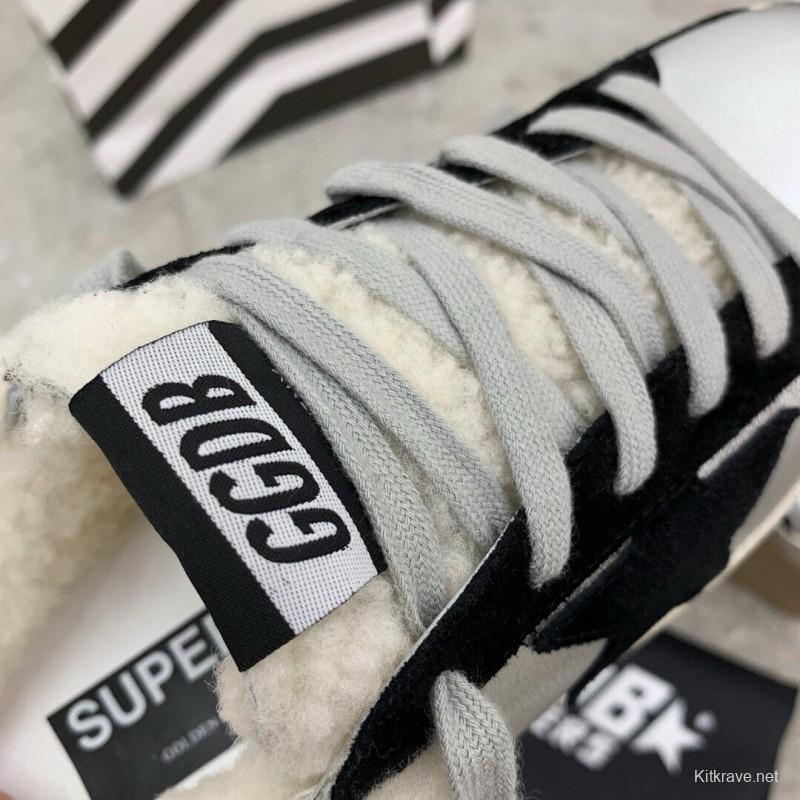 2024 Slippers GGDB White Black Leather Shearling Slippers MJ00280