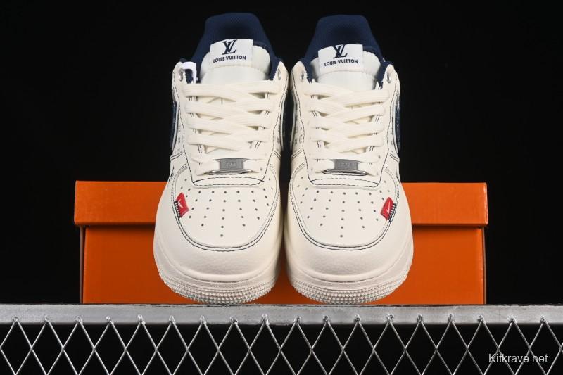 Nike Air Force 1 '07 Low LV Collaboration Dual-Tone Blue Denim Hook Low-Top Casual Sneakers - YX5066-342