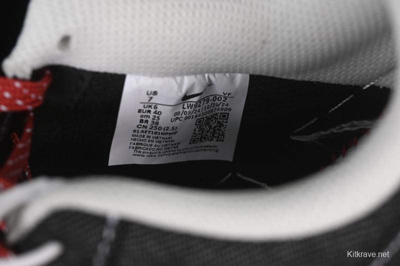 Nike Air Force 1'07 Low Stussy Collaboration Dark Grey Woven Casual Sneakers - LW9279-002