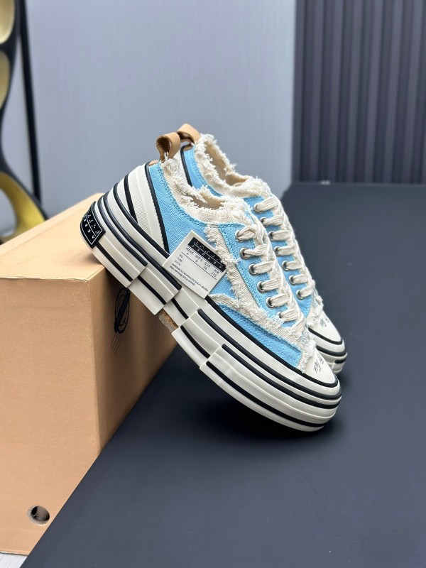2025 Unisex XVESSEL Light Blue White Canvas Plimsolls Vulcanized AS00240