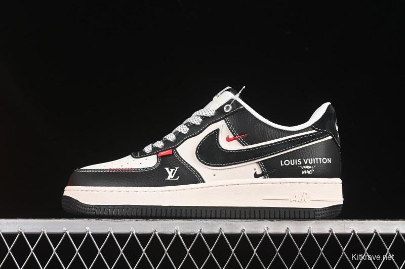 Nike Air Force 1 '07 Low LV Collaboration Black Leather Casual Sneakers - YX5066-349