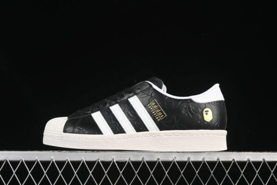 Adidas Bape Superstar Casual Sneakers with Shell Toe Design - JQ3666