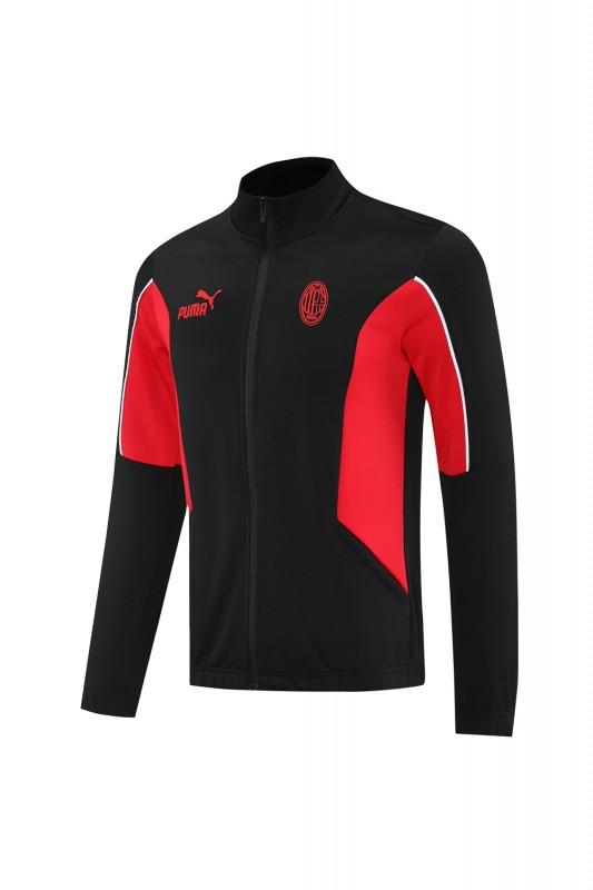 25/26 AC Milan Black/Red Full Zipper Jacket +Long Pants