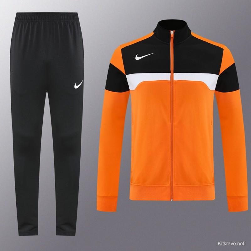 2025 Nike Orange/Black Full Hoodie Zipper Jacket +Long Pants