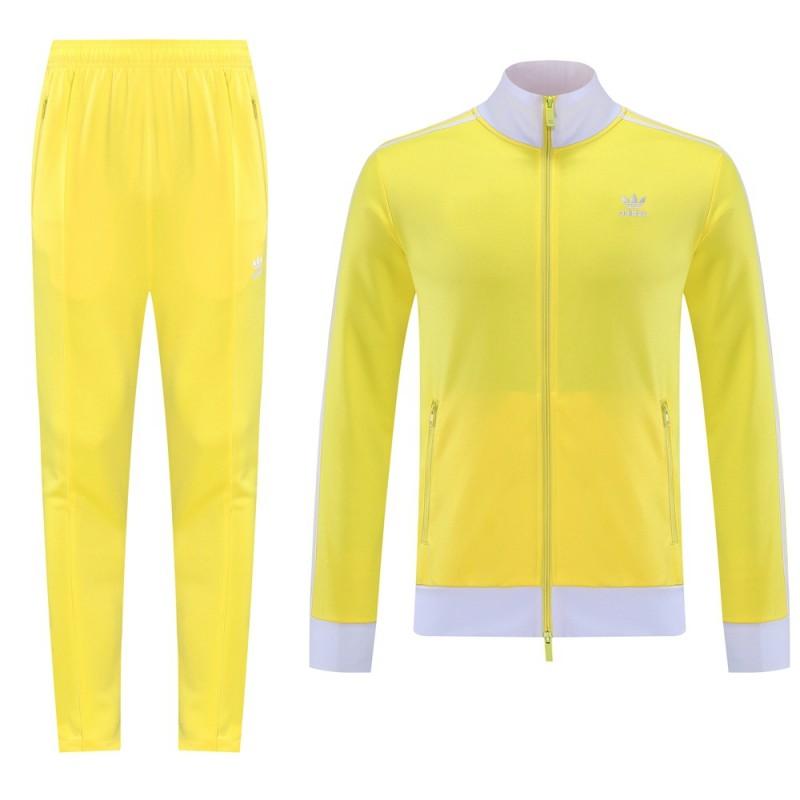 2025 Adidas Original Yellow Full Hoodie Zipper Jacket +Long Pants