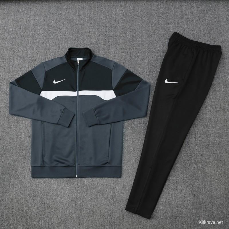 2025 Nike Black/Deep Grey Full Hoodie Zipper Jacket +Long Pants