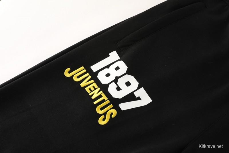 25/26 Juventus Black Hoodie Full Zipper Jacket + Long Pants