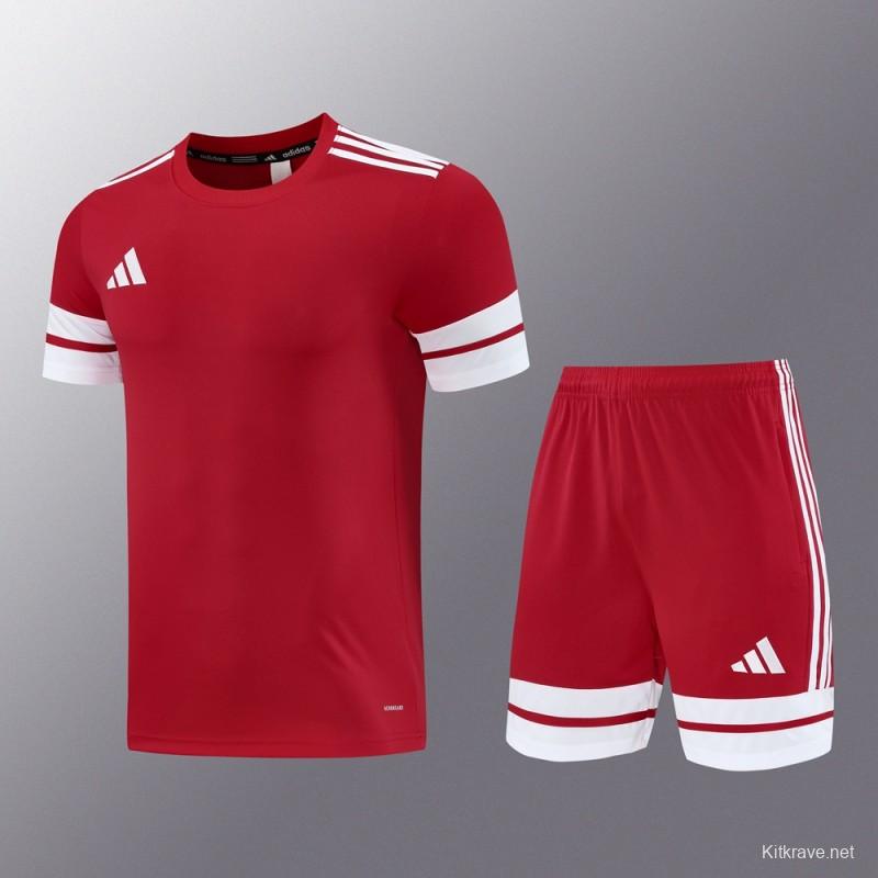2025 Adidas Red Short Sleeve Jersey+Shorts