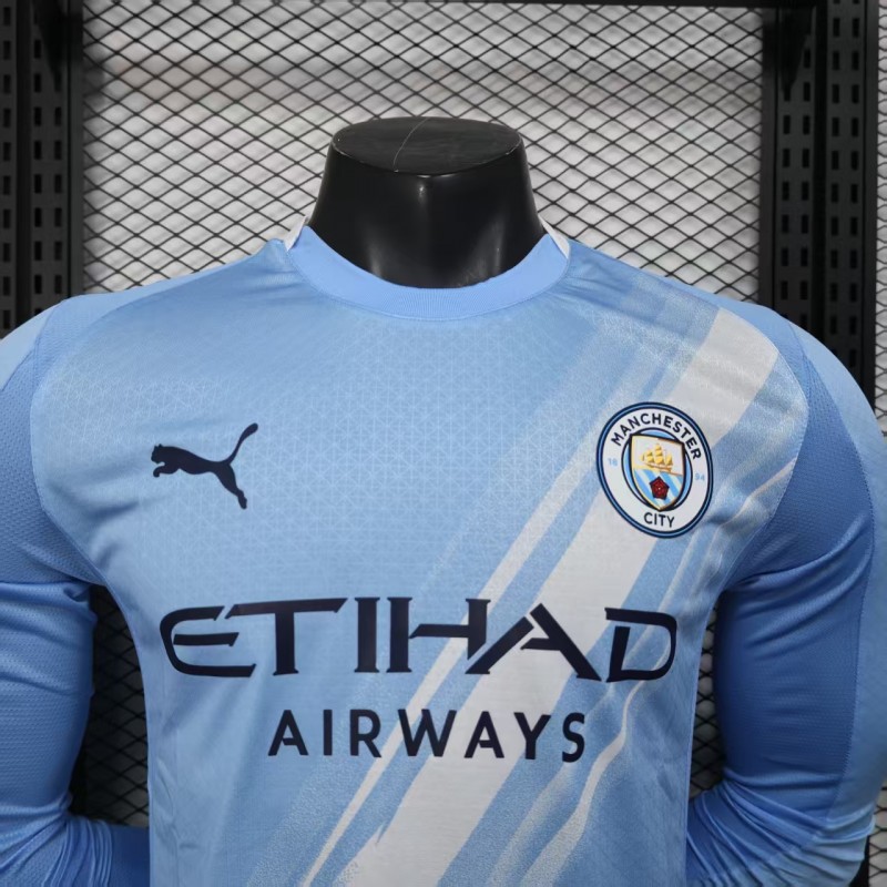 Player Version 25/26 Manchester City Home Long Sleeve Jersey