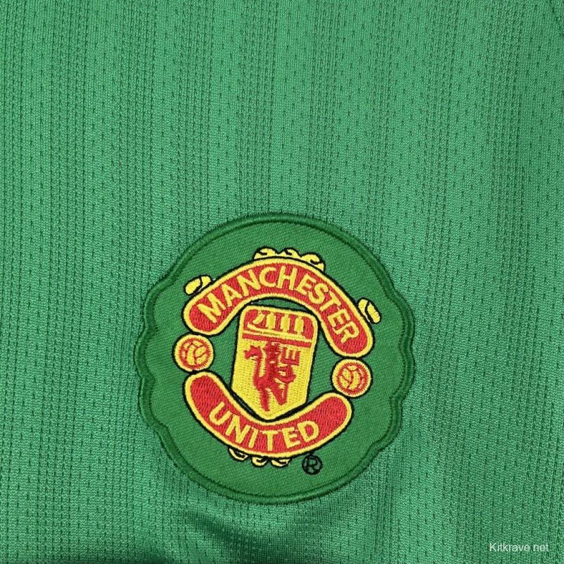 2007/08 Manchester United Green Goalkeeper Long Sleeves Retro Jersey
