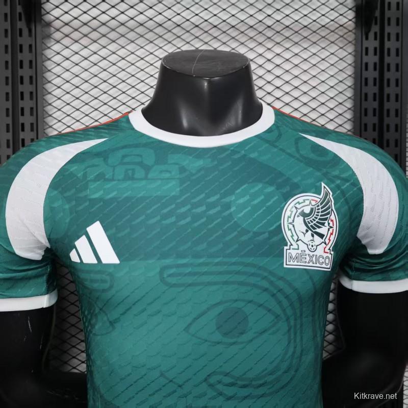 layer Version 2025 Mexico Green with Aztec Serpent Pattern Jersey