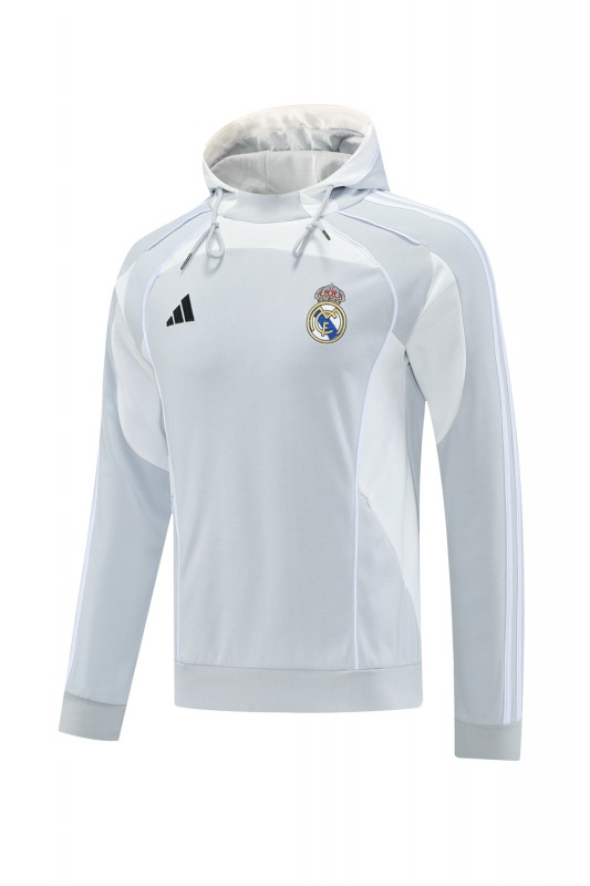 25/26 Real Madrid Hoodie Full Zipper Jacket + Long Pants