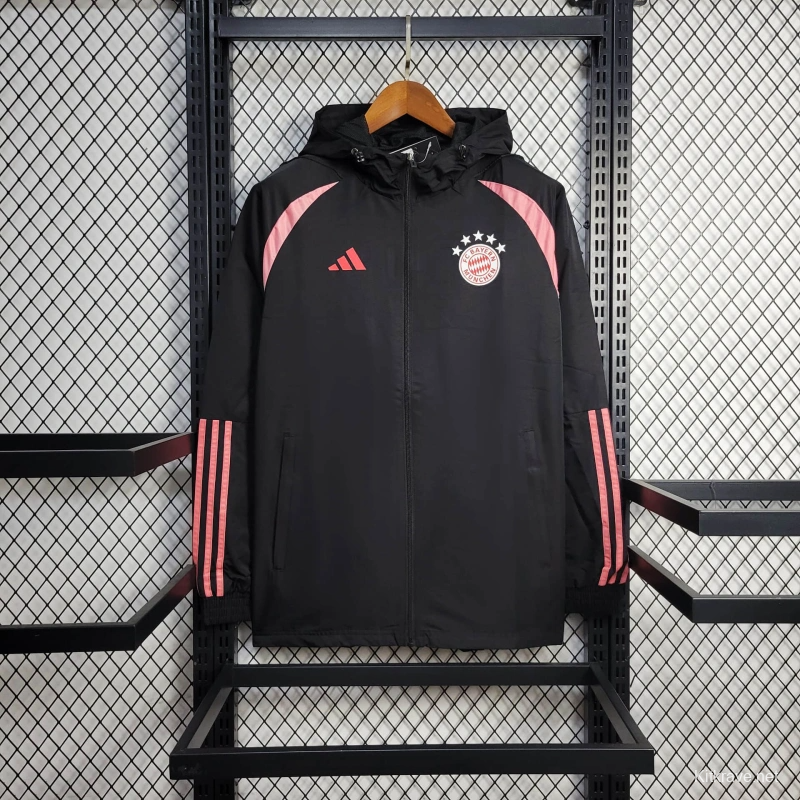 25/26 Bayern Munich Jacket Black Windbreaker