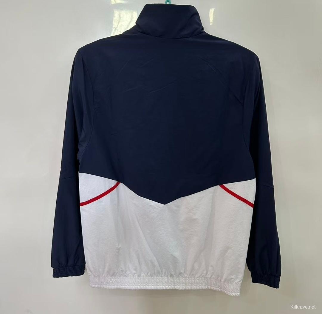 25/26 Arsenal Navy & White with Pink Stripes Windbreaker