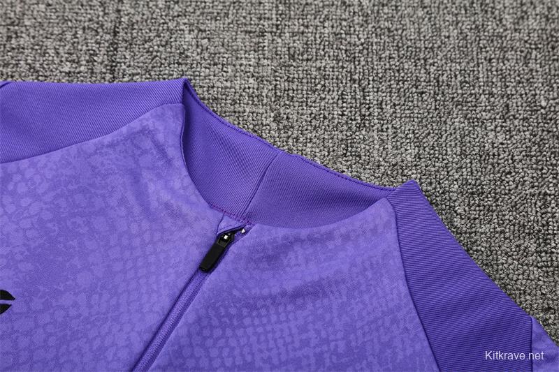 25/26 Barcelona Purple Joint Edition Half Zipper Jacket+Long Pants