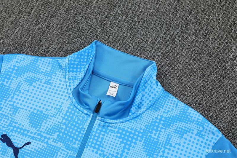 25/26 Manchester City Light Blue Camouflage Half Zipper Jacket+Long Pants