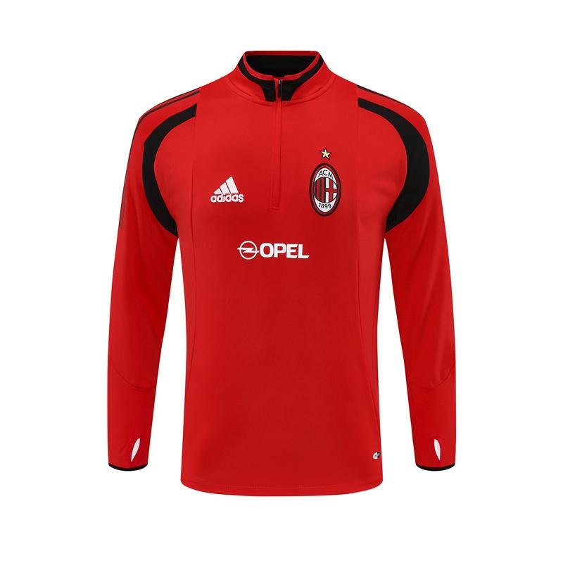 Retro 04/05 AC Milan Red Half Zipper Jacket+Long Pants