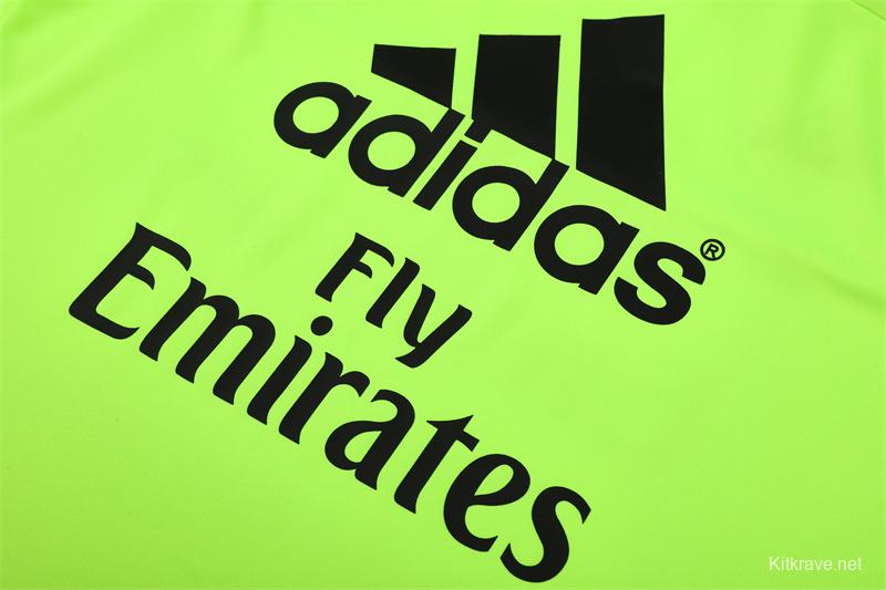 Retro 15/16 Real Madrid Fluorescent Green Half Zipper Jacket