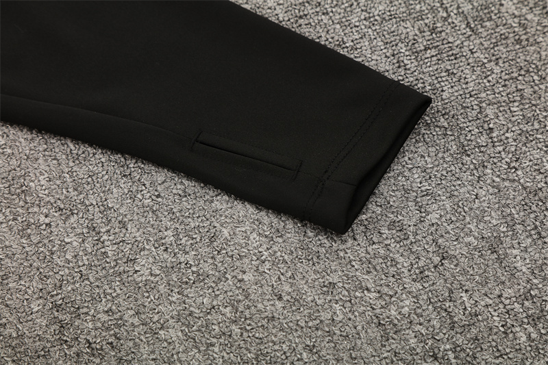 25/26 Portugal Black Half Zipper Jacket+Long Pants