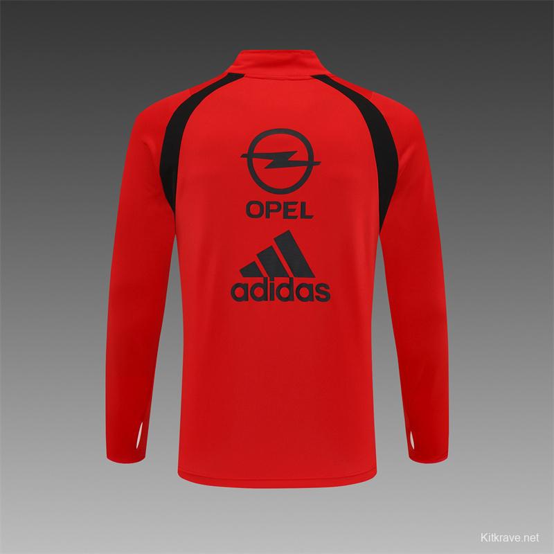 Retro 03/04 AC Milan Red Half Zipper Jacket