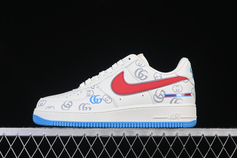Nike Air Force 1'07 Low Gucci Collaboration White Red Blue Low-Top Casual Sneakers - SC0601-572