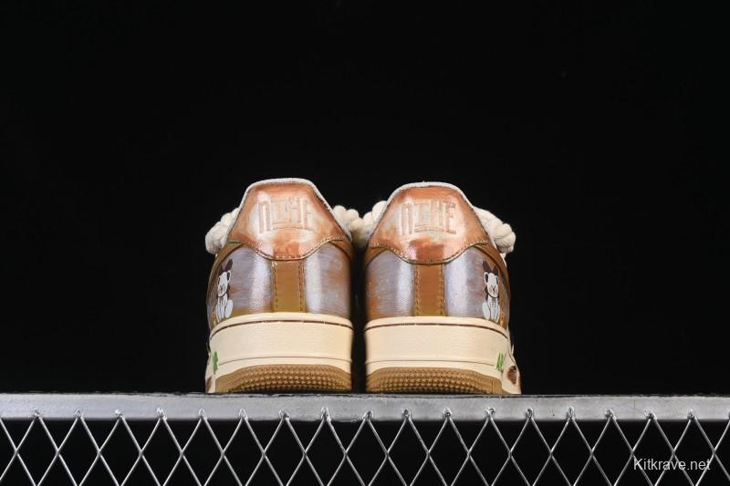 Nike Air Force 1 '07 Low Milk Coffee Bear Hand-Drawn Doodle Casual Sneakers - XL2321-666