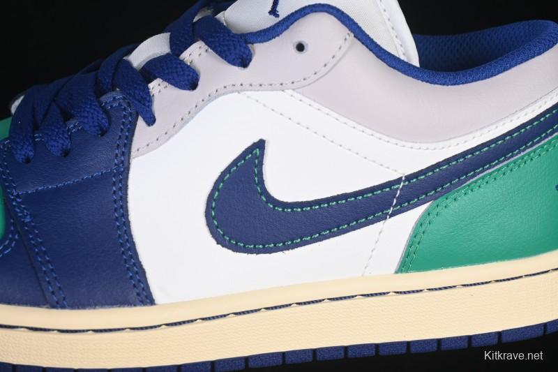 Nike Air Jordan 1 Low AJ1 Blue Green Colorway Low-Top Casual Skate Shoes - 553558-147