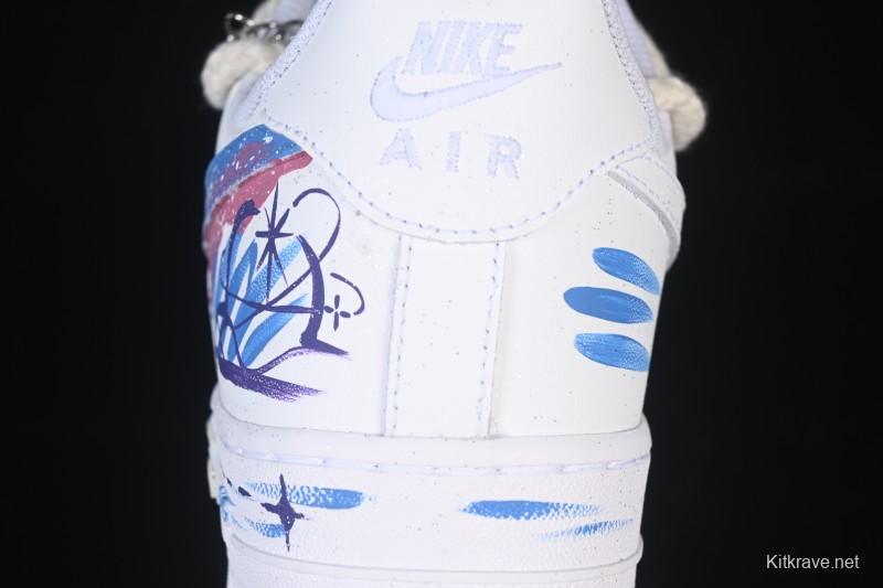 Nike Air Force 1'07 Low Libra Hand-Painted Zodiac Series Low-Top Casual Sneakers - 9231023