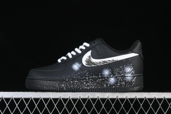 Nike Air Force 1'07 Low Two-Dimensional Theme Black Space Casual Sneakers - ZH0316-101