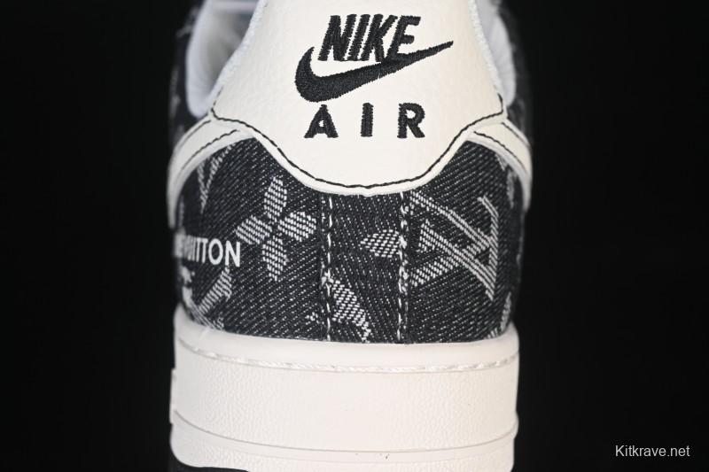 Nike Air Force 1 '07 Low LV Collaboration Denim Beige Black Stitching Casual Sneakers - MZ9588-815