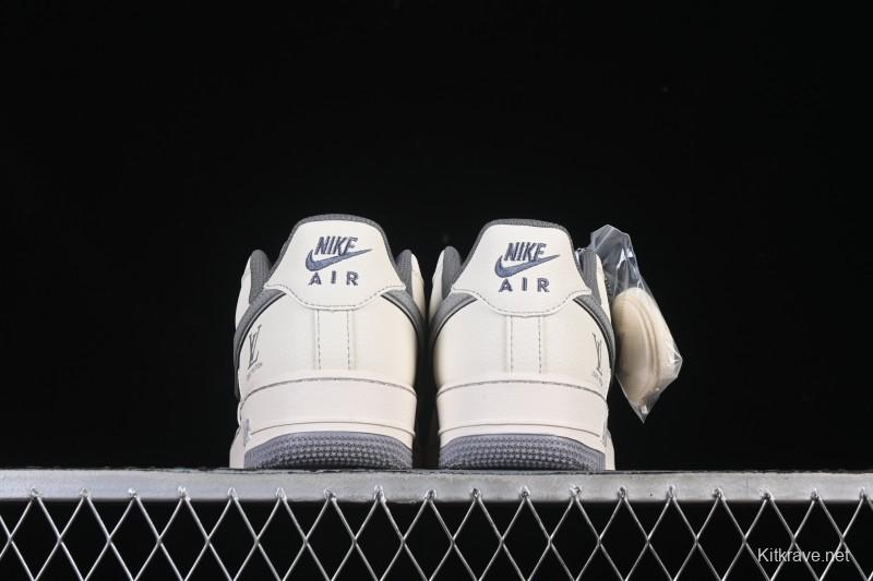 Nike Air Force 1 '07 Low LV Collaboration Printed Beige Swoosh Casual Low-Top Sneakers - HH7518-079