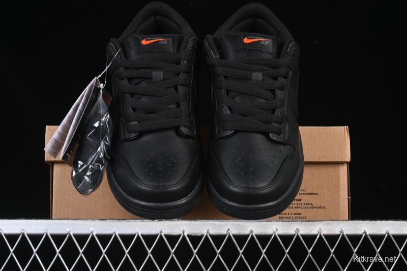Nike SB Dunk Low Pro ISO Triple Black Skate Shoes - FJ1674-001