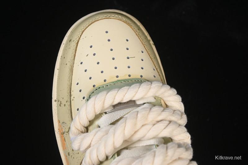 Nike Air Force 1 '07 Low Milk Coffee Bear Hand-Drawn Doodle Casual Sneakers - XL2321-666