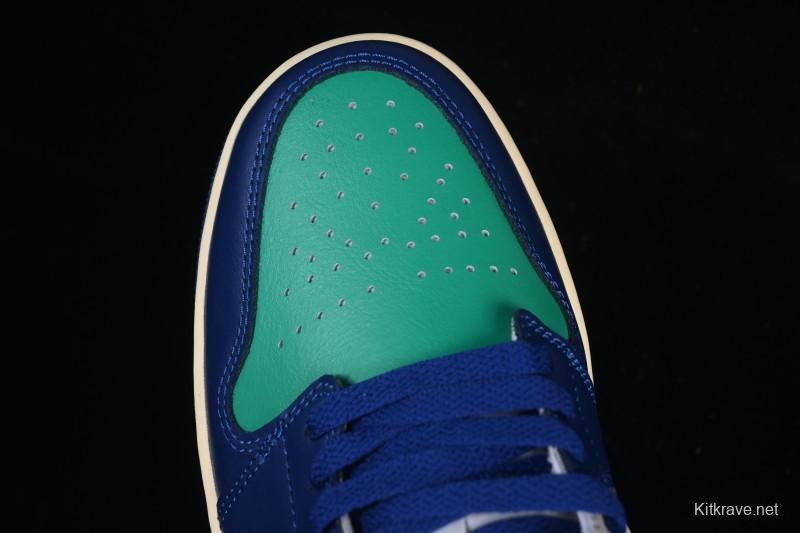 Nike Air Jordan 1 Low AJ1 Blue Green Colorway Low-Top Casual Skate Shoes - 553558-147