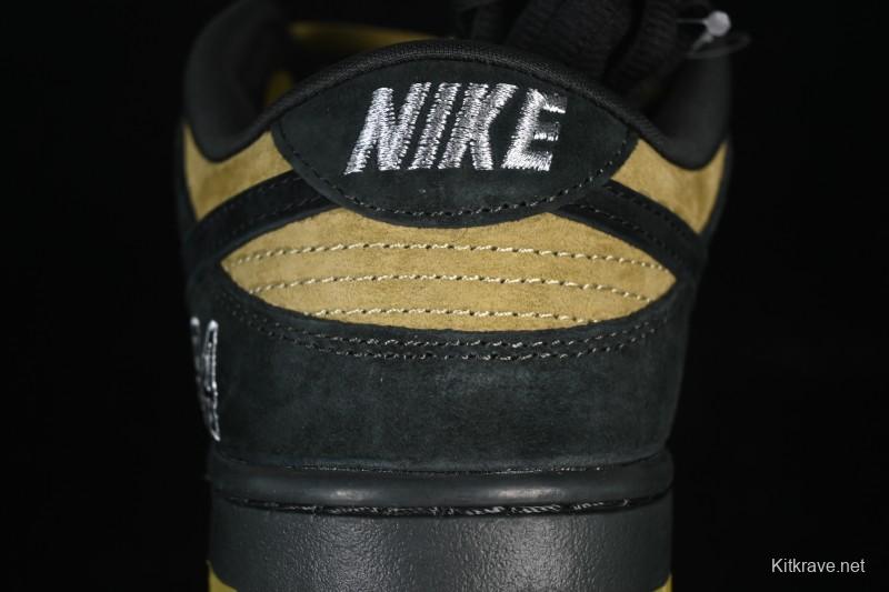 Nike Supreme Dunk SB Dunk Low Brown Yellow Casual Skate Shoes - HQ8487-300