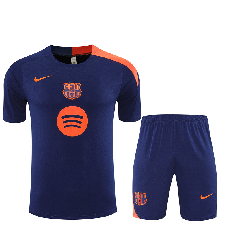 25/26 Barcelona Royal Blue T90 Short Sleeve Jersey+Shorts with XS