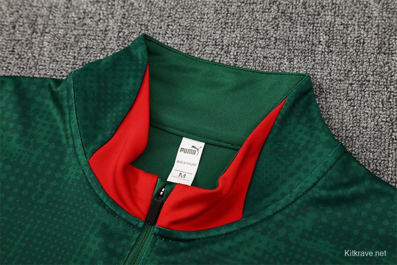 25/26 AC Milan Green Camouflage Half Zipper Jacket+Long Pants