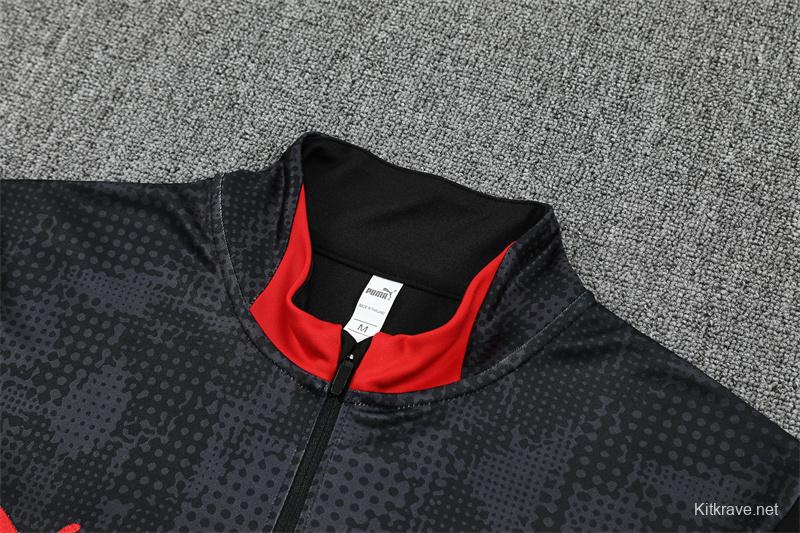 25/26 AC Milan Black Camouflage Half Zipper Jacket+Long Pants