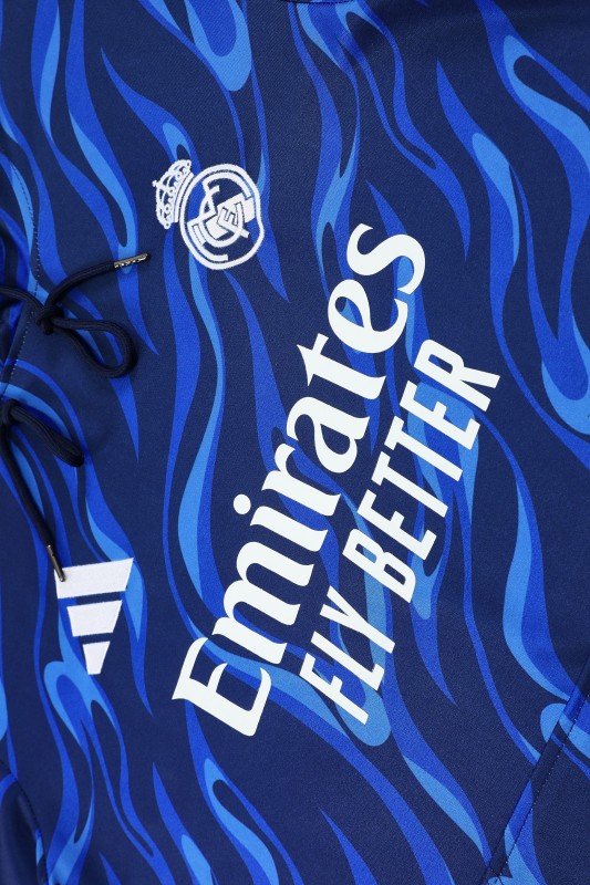 25/26 Real Madrid Blue Hoodie +Long Pants