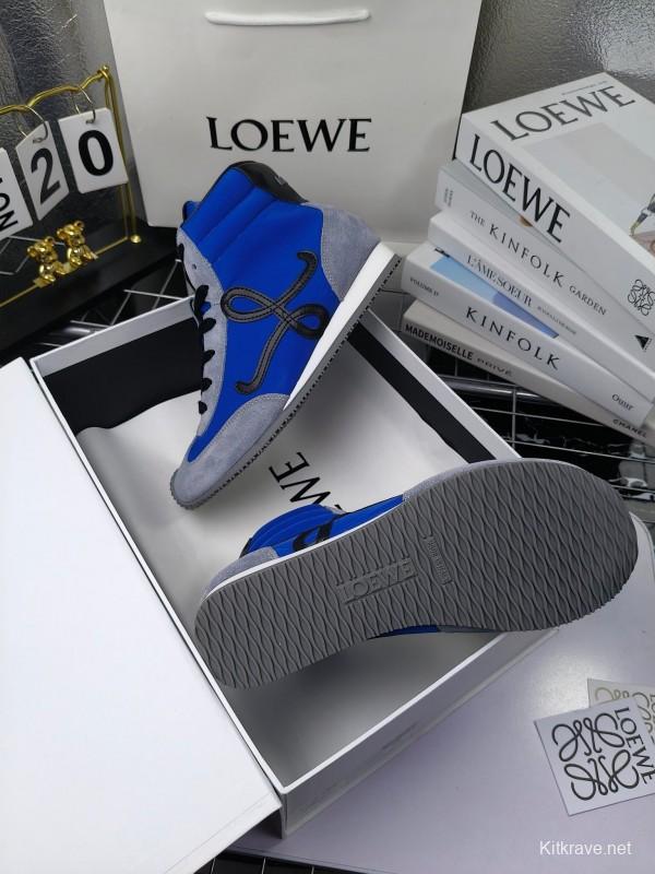 LOEWE High-Top German Training Sneakers Retro Fashion Casual White Shoes - LY00330