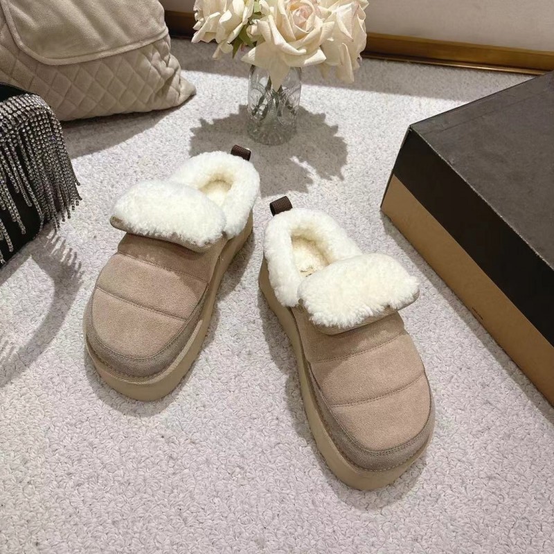 UGG 2025SS Michelin Caterpillar Slippers with Turned Fur Collar - LY00