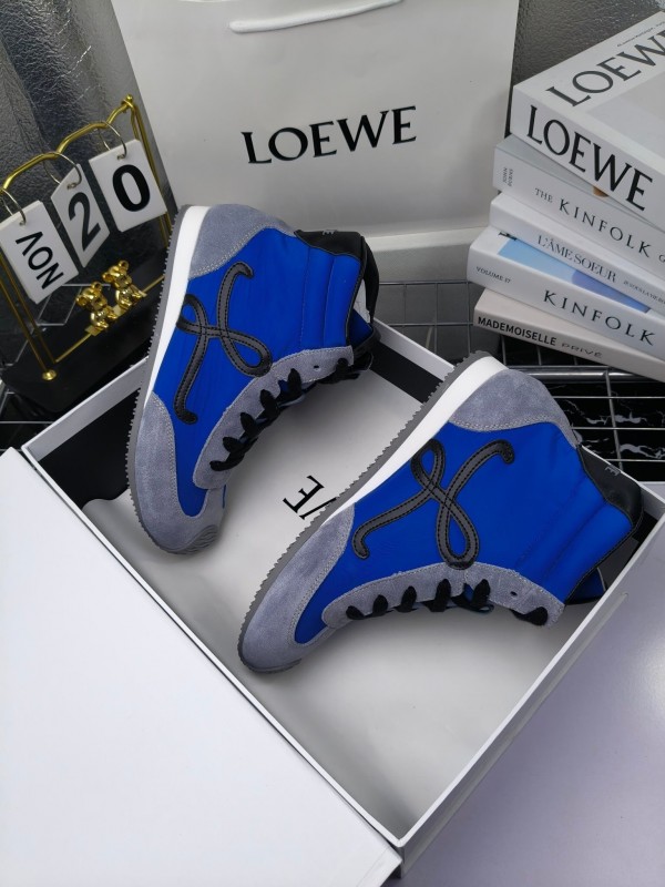 LOEWE High-Top German Training Sneakers Retro Fashion Casual White Shoes - LY00330