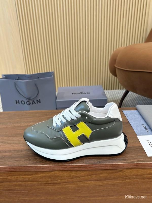 Hogan H-STRIPES Series Couple Thick Sole Dad Shoes Flying Boat Shoes Casual Sports Shoes - AS00350