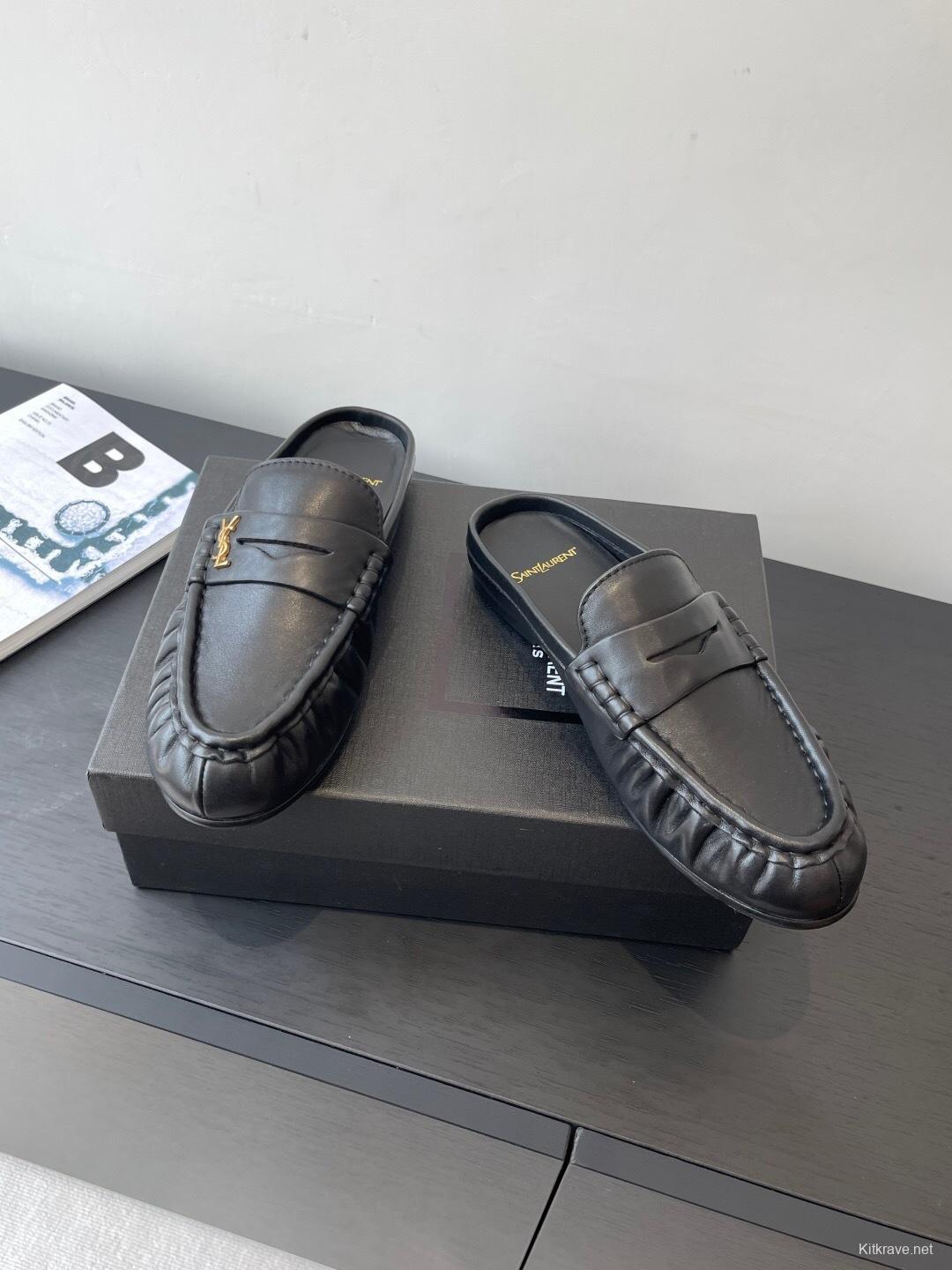 Saint Laurent Classic Loafer Mule Flats - KFY00320