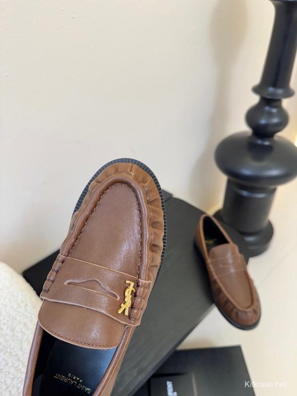 Saint Laurent Classic Loafer Leather Shoes - KFY00350