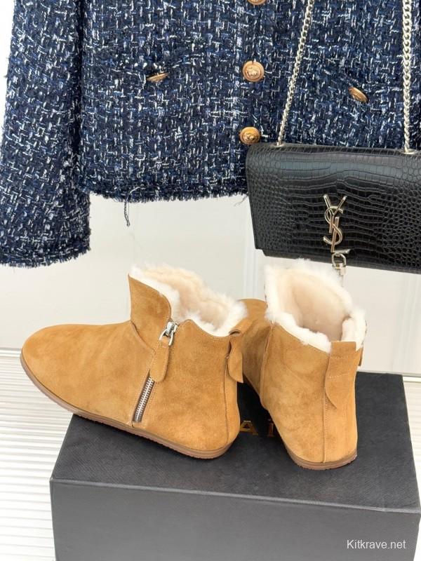 ALAIA Minimalist Side Zipper Retro Snow Boots - KFY00320