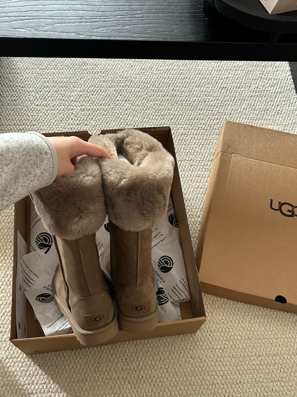 UGG 2025/SS High Boot Snow Boots with Faux Fur Collar - AS00370