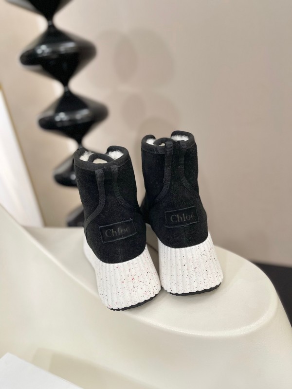 Chloe 2025 SS New Snow Boots with Imported Suede and Genuine Wool - LY00350