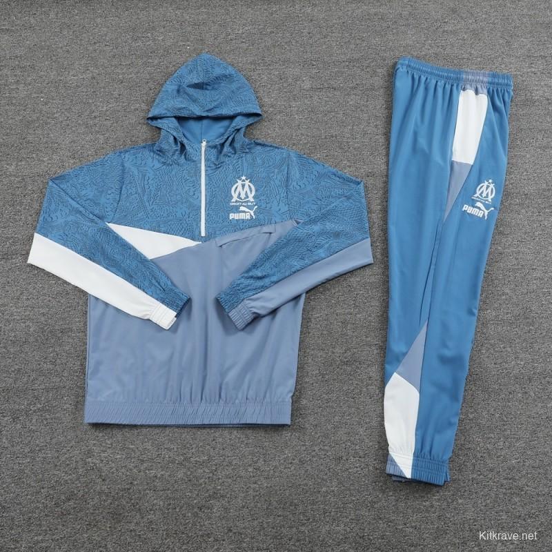 25/26 Olympique Marseille Half Zipper Jacket+Long Pants S-2XL